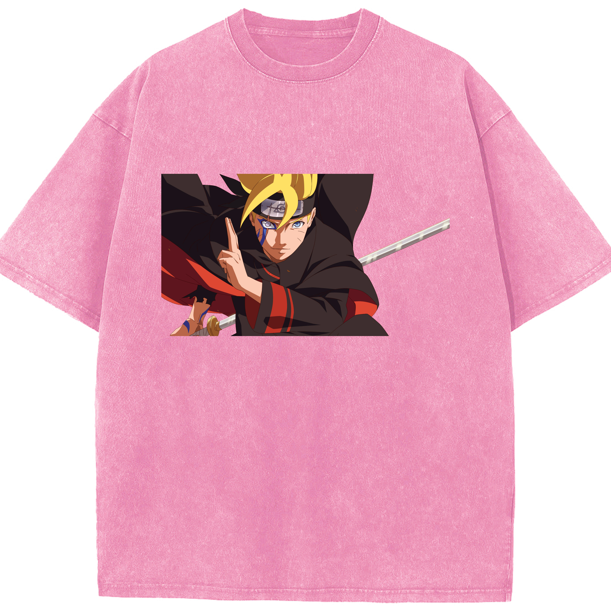 （画像用） NARUTO -ナルト- うずまき ボルト Uzumaki Boruto 綿100% ヴィンテージ風 半袖Tシャツ（フロントプリント）